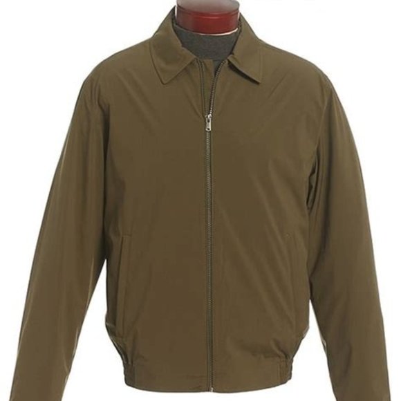 Roundtree & Yorke Big & Tall Lightweight Jacket Olive Green - Picture 2 of 2